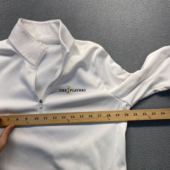 Nike Sweater Womens Large White Therma Fit Golf Half Zip Pullover Fleece Mock - Picture 6 of 14